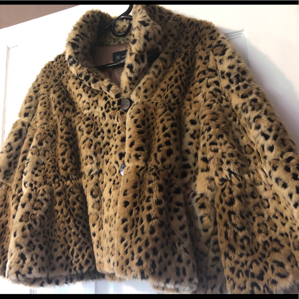 Rockabilly Pinup Leopard faux fur coat ✨